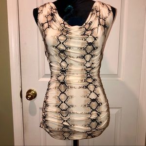 XOXO Tops - XOXO Snakeskin Print Cowl Neck Short Sleeve Blouse XOXO Tops - XOXO Snakeskin Print Cowl Neck Short Sleeve Blouse